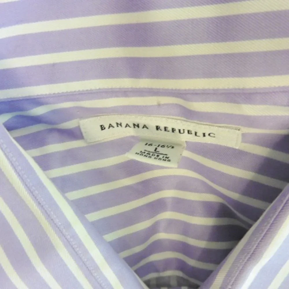 Banana Republic purple white stripe dress shirt L